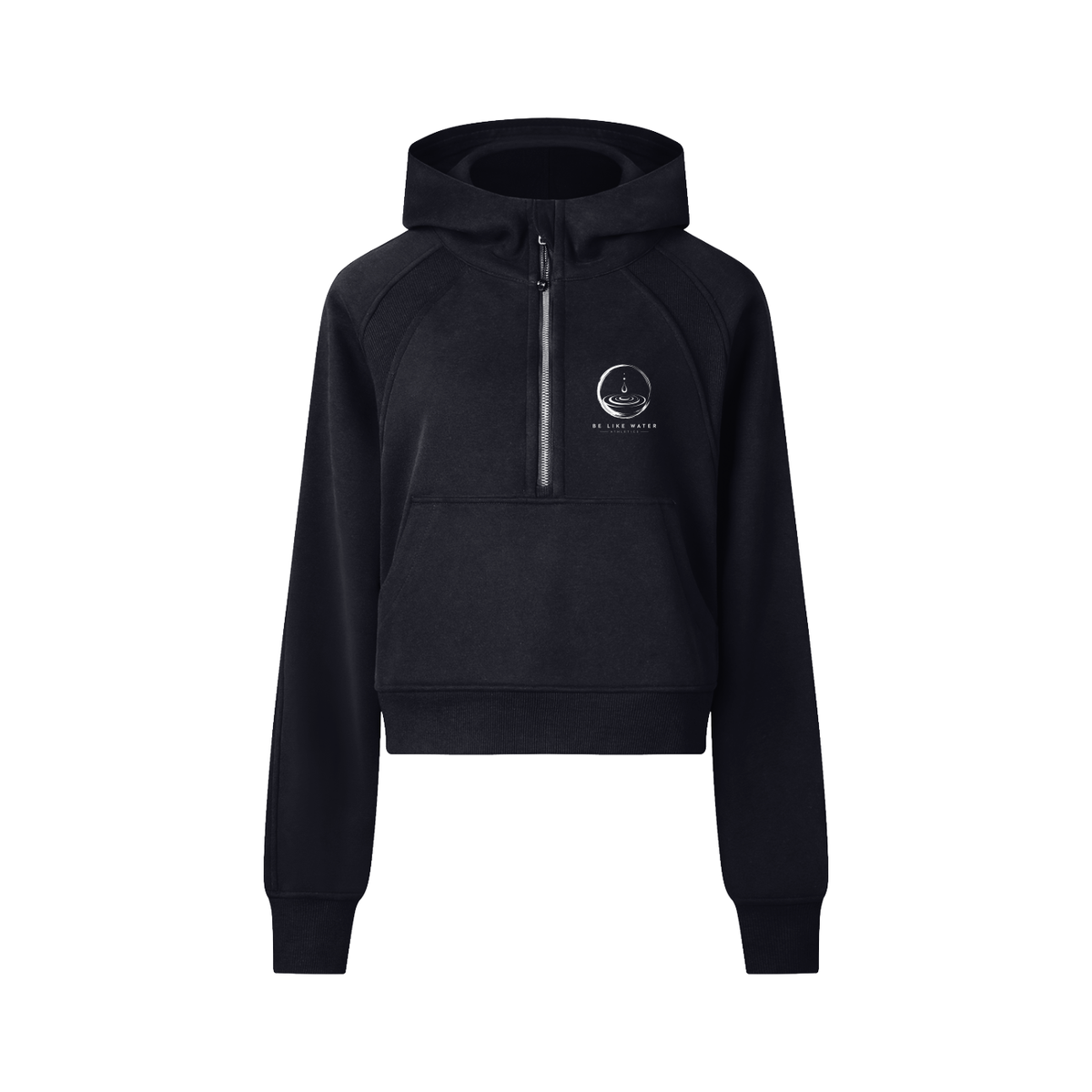 Cropped Half-Zip Hoodie/flow collection “calm under pressure”
